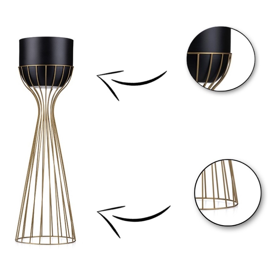 Metal flowerpot LOFT 68x20 cm gold/black