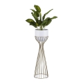 Metal flowerpot LOFT 68x20 cm gold/white