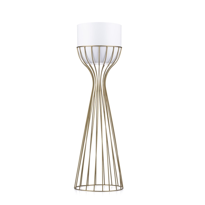 Metal flowerpot LOFT 68x20 cm gold/white