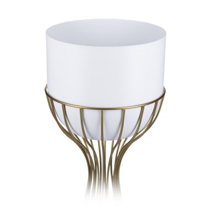 Metal flowerpot LOFT 68x20 cm gold/white