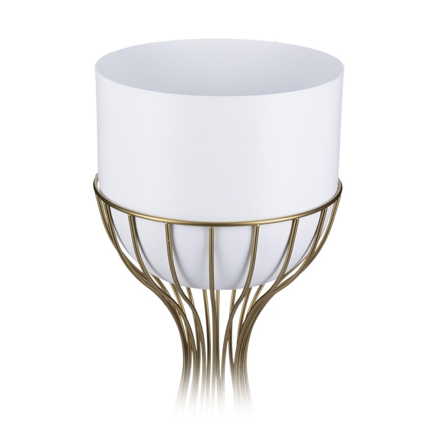 Metal flowerpot LOFT 68x20 cm gold/white