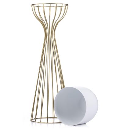 Metal flowerpot LOFT 68x20 cm gold/white