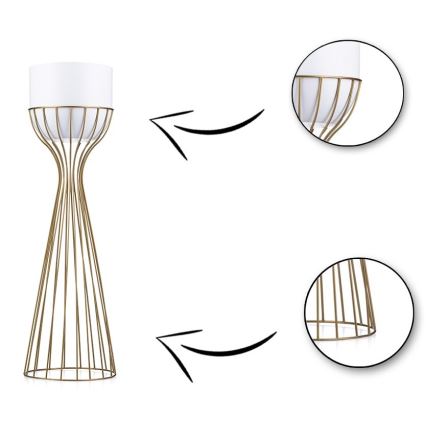 Metal flowerpot LOFT 68x20 cm gold/white