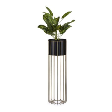 Metal flowerpot LOFT 70x20 cm gold/black