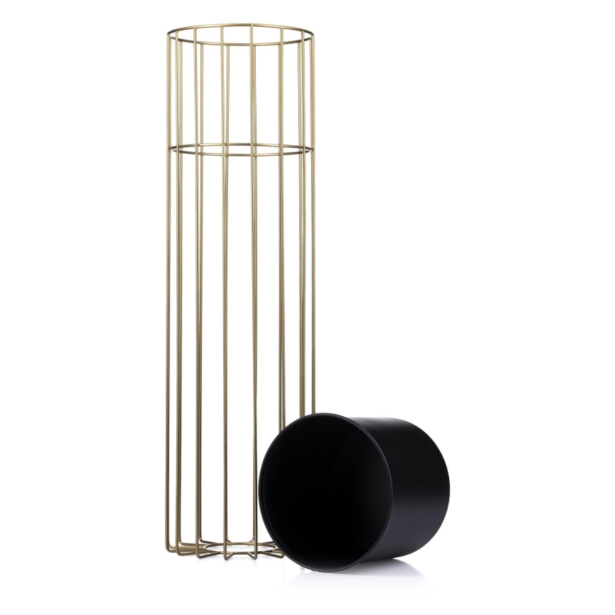 Metal flowerpot LOFT 70x20 cm gold/black