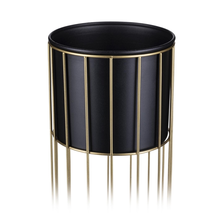 Metal flowerpot LOFT 70x20 cm gold/black