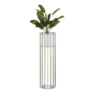 Metal flowerpot LOFT 70x20 cm gold/white