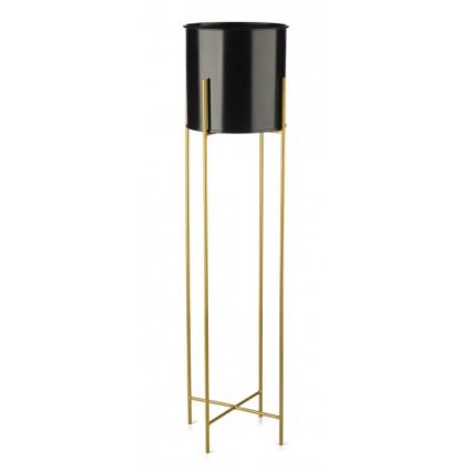 Metal flowerpot OSLO 95x17 cm black/gold