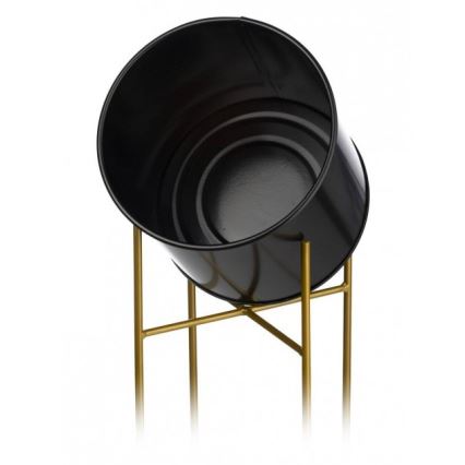 Metal flowerpot OSLO 95x17 cm black/gold