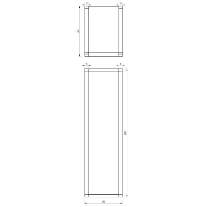 Metal stand for wood 100x30 cm black