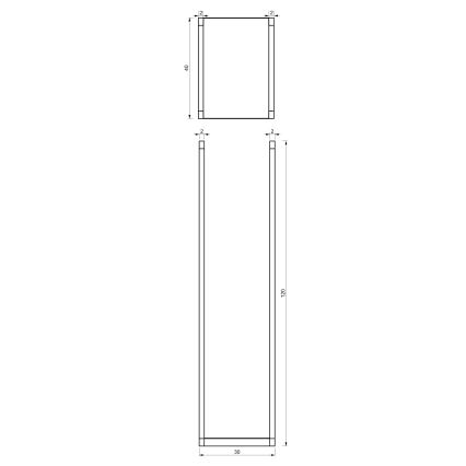 Metal stand for wood 120x40 cm black