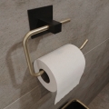 Metal toilet paper holder 8x16 cm black/gold