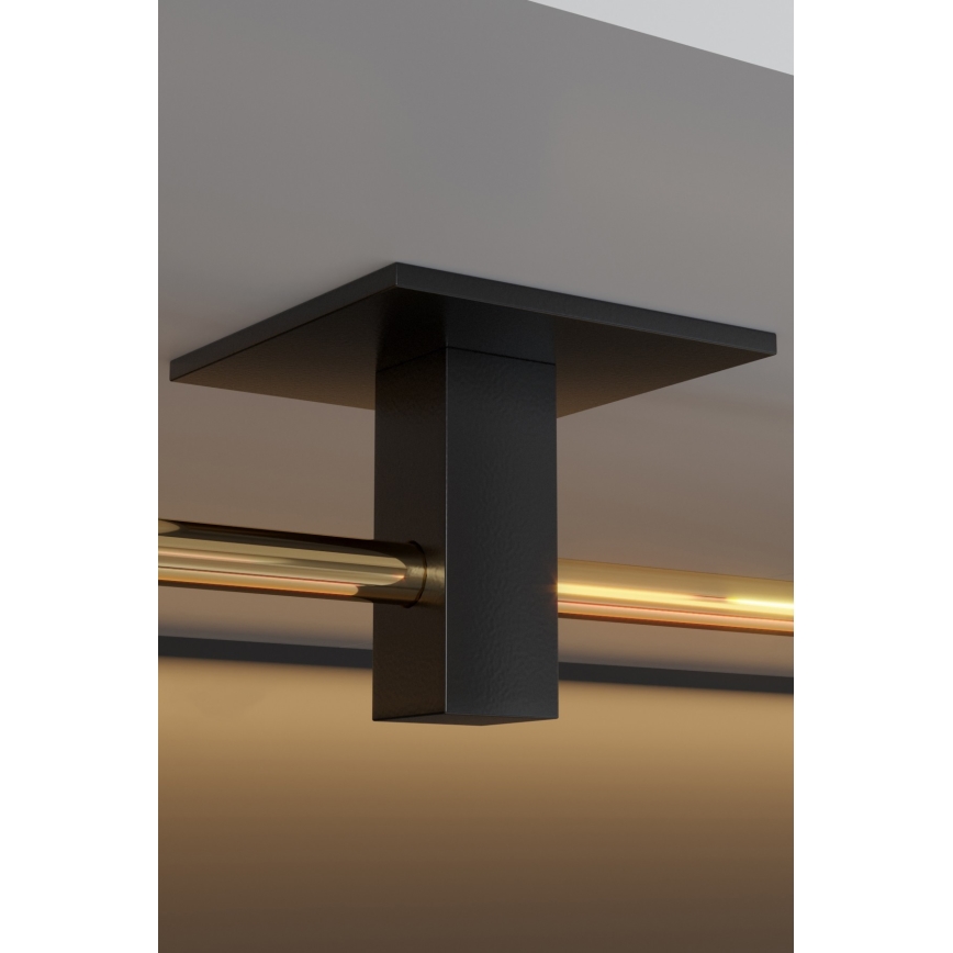 Metal toilet paper holder 8x16 cm black/gold