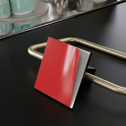 Metal toilet paper holder 8x16 cm black/gold