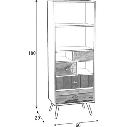 MEZO Bookcase 180 x 60 cm, Wotan Oak