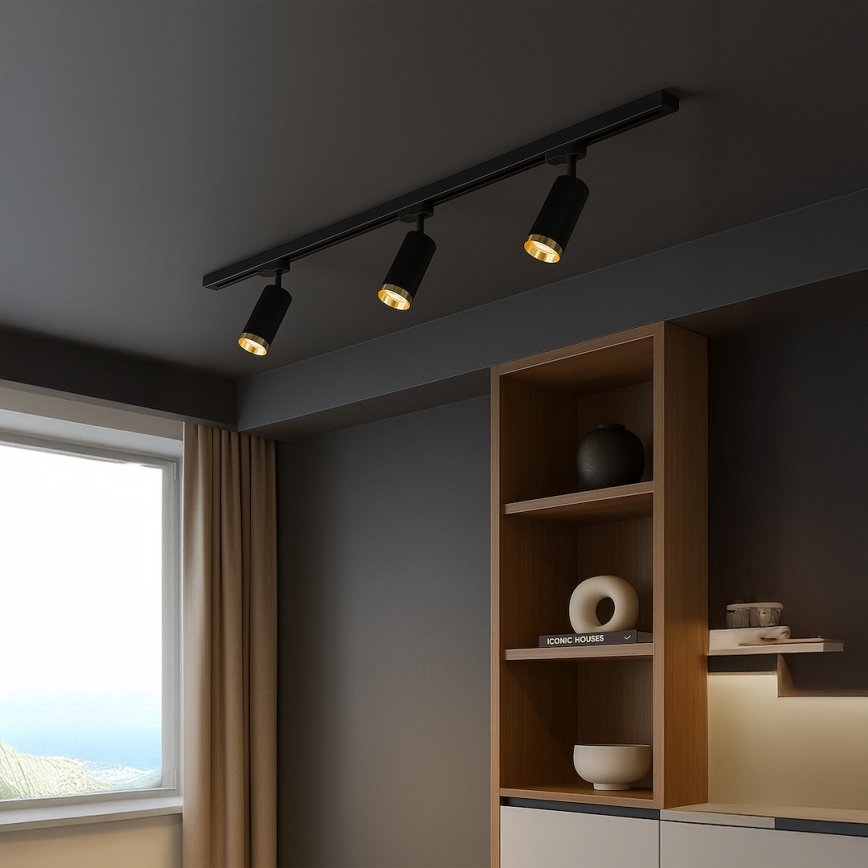 MICA track-mounted spotlight 3xGU10/10W/230V, black/gold