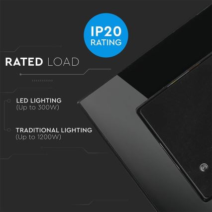 Microwave motion sensor 180° 300W/230V black