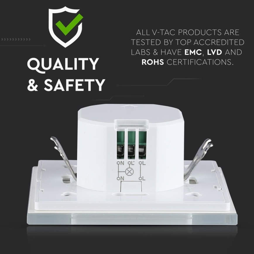 Microwave motion sensor 180° 300W/230V white
