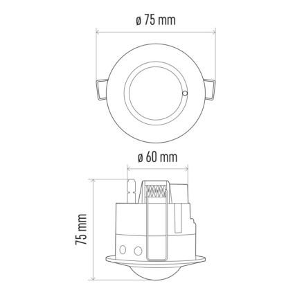 Microwave motion sensor recessed MW B 360° 1200W/230V white