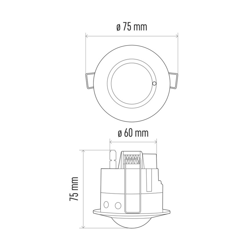 Microwave motion sensor recessed MW B 360° 1200W/230V white
