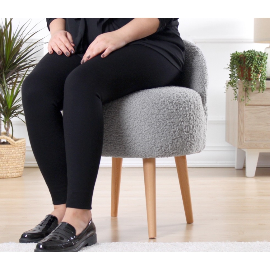 MIKI Ottoman, Ø 46 cm, Grey