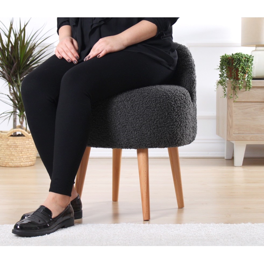 MIKI Stool, Ø 46 cm, Dark Grey