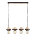 MIKO Cable Pendant Light 4xE27/15W/230V Black/Beige