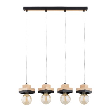 MIKO Cable Pendant Light 4xE27/15W/230V Black/Beige