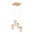 MIKO Cable-Suspended Chandelier 4xE27/15W/230V, White/Beige