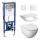 MIO Rimless wall-hung toilet + MIO Soft-Close toilet seat + DUAL dual-flush plate + concealed cistern module + insulation pad