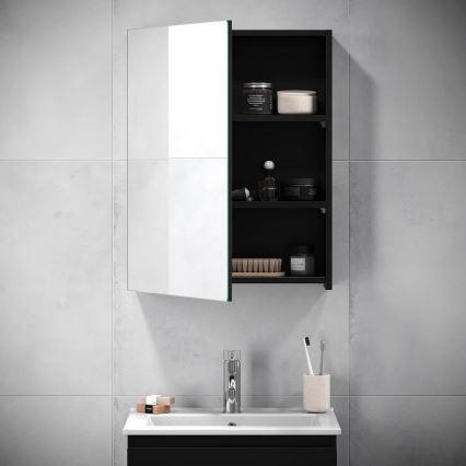Mirror bathroom cabinet HENRY 65x50 cm black
