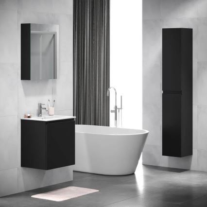Mirror bathroom cabinet HENRY 65x50 cm black