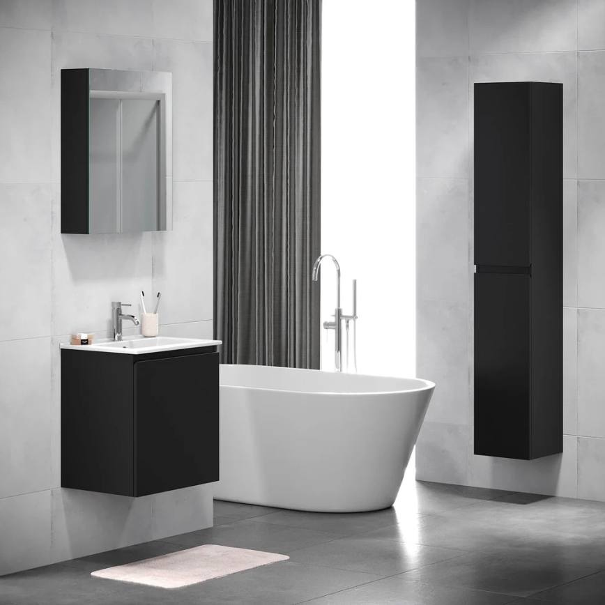 Mirror bathroom cabinet HENRY 65x50 cm black