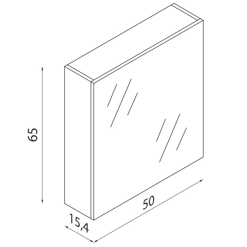 Mirror bathroom cabinet HENRY 65x50 cm black