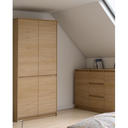 MIYABI Wardrobe 90x198x52 cm Cremona Oak