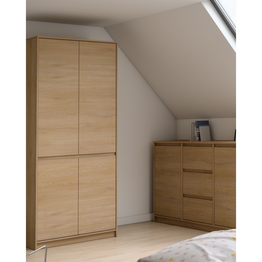 MIYABI Wardrobe 90x198x52 cm Cremona Oak