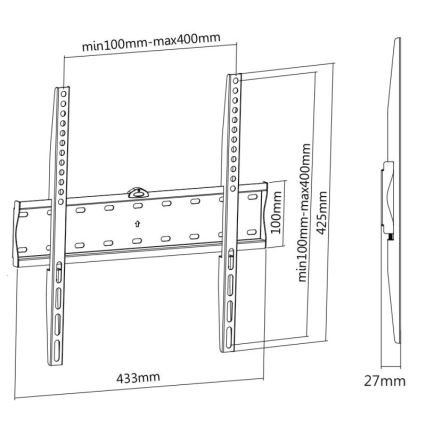 MK FLORIA MKF-17DF441 - Fixed TV wall holder 65" black