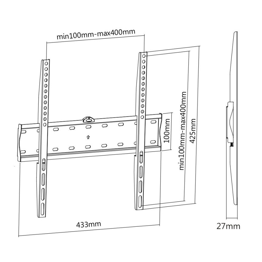 MK FLORIA MKF-17DF441 - Fixed TV wall holder 65" black