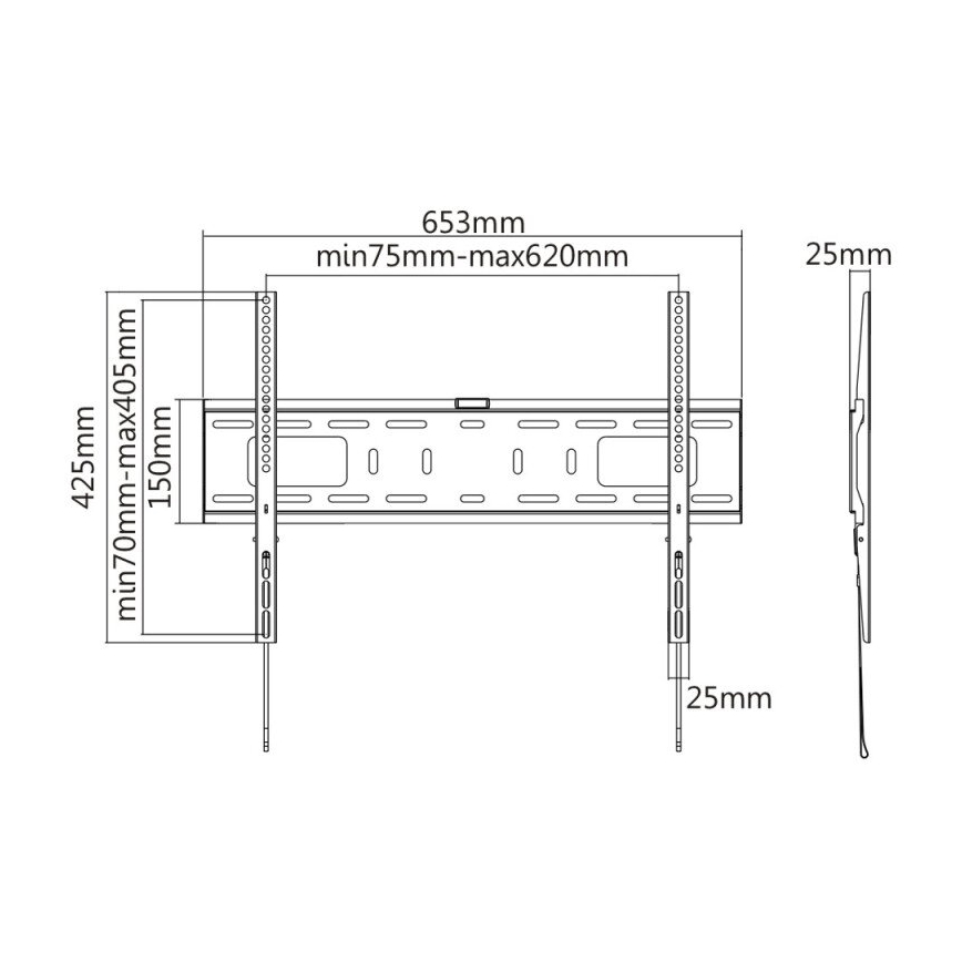 MK FLORIA MKF-17DF641 - Fixed TV wall holder 80" black