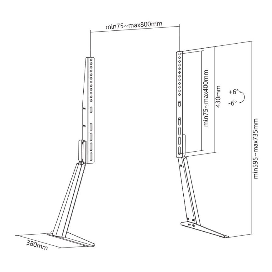 MK FLORIA MKF-21ST841 - Tilting TV stand 32-70“ black