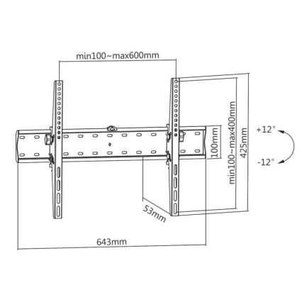 MK FLORIA MKF-23DN640 - Folding wall TV holder 80" black
