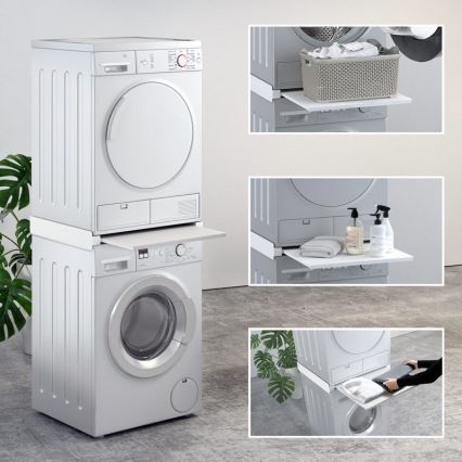 MK FLORIA MKF-23MZ601 - Stacking kit for washing machine and dryer with pull-out 60 cm white