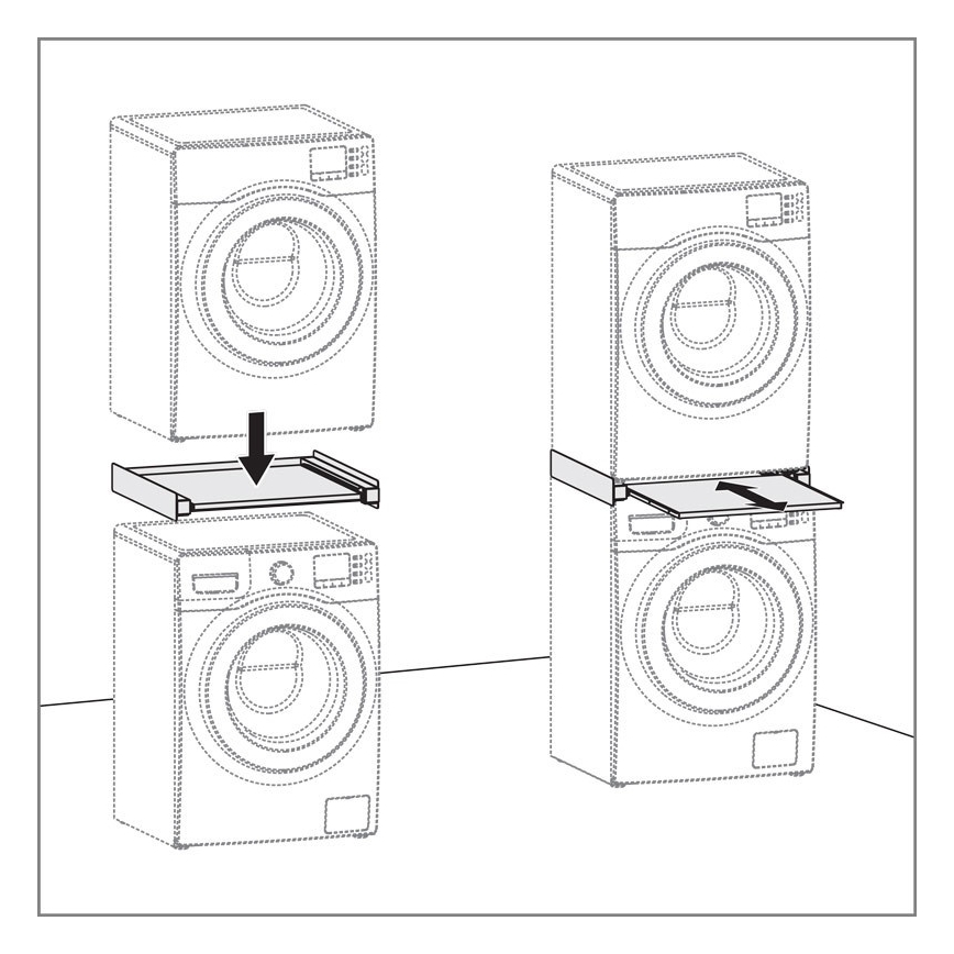 MK FLORIA MKF-23MZ601 - Stacking kit for washing machine and dryer with pull-out 60 cm white