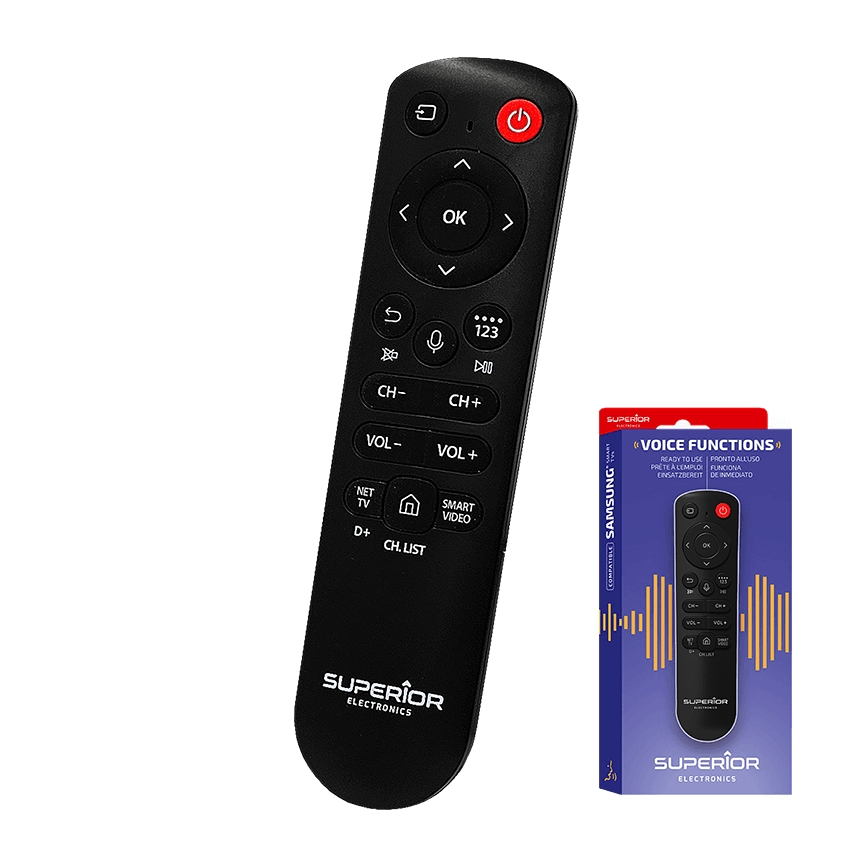 MK FLORIA Superior Samsung Voice - Replacement Remote Control for Samsung TVs, 2x AAA