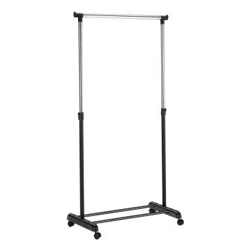 Mobile metal hanger 170x88 cm black/shiny chrome