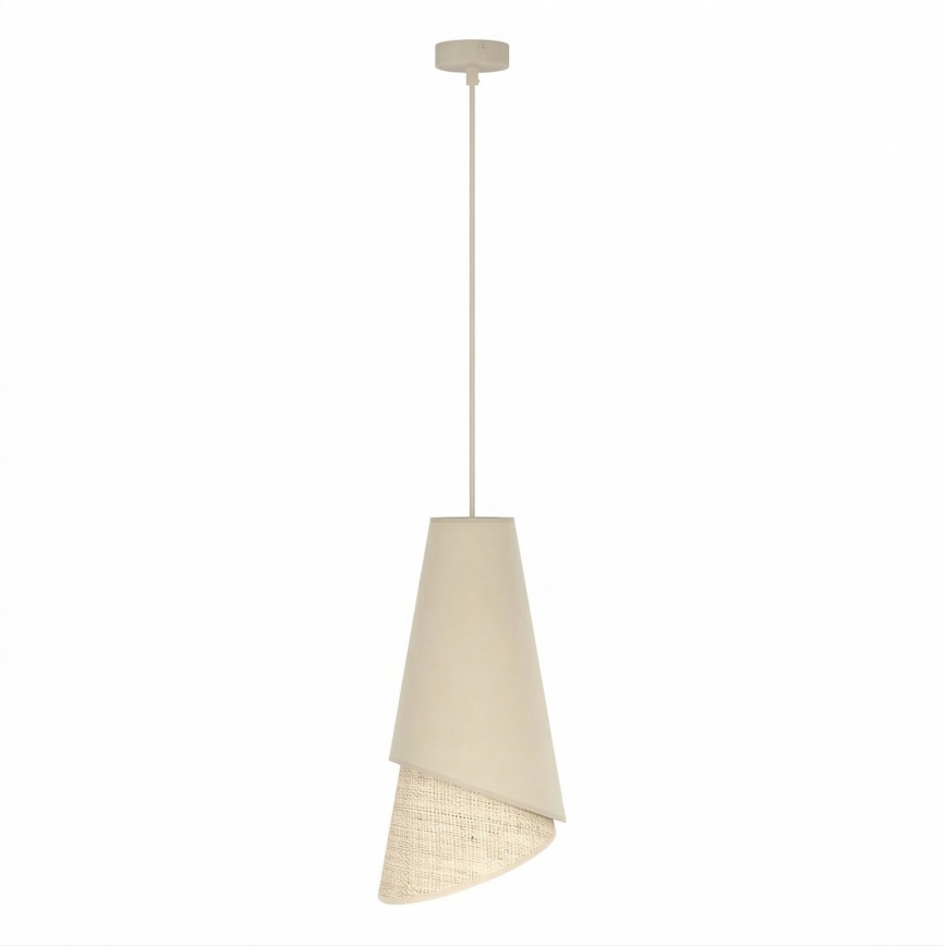 MODA cable-hung pendant light 1xE27/15W/230V, beige/rattan