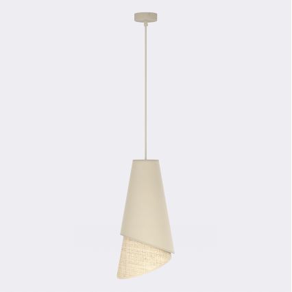 MODA cable-hung pendant light 1xE27/15W/230V, beige/rattan