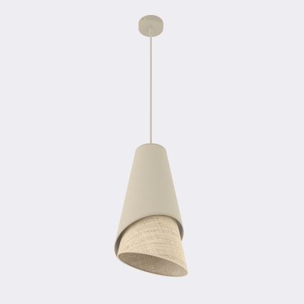 MODA cable-hung pendant light 1xE27/15W/230V, beige/rattan