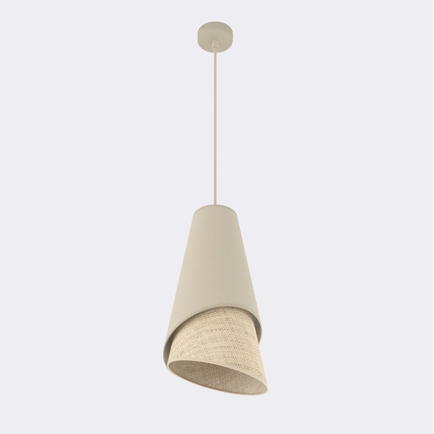 MODA cable-hung pendant light 1xE27/15W/230V, beige/rattan