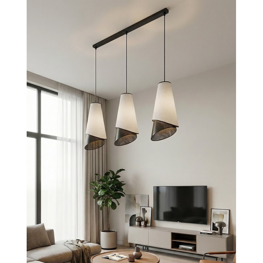 MODA Cable Pendant 3xE27/15W/230V grey/black